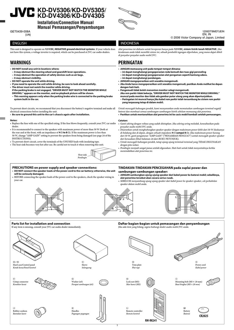 JVC KD-DV5306 Installation & connection manual