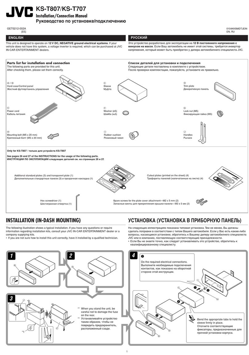 JVC KS-T807 Installation and connection manual