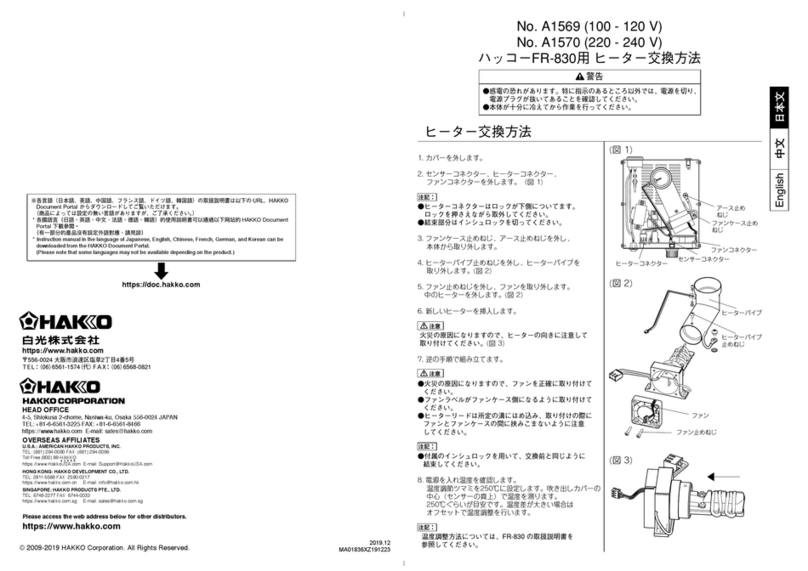 Hakko Electronics A1569 Replacement manual