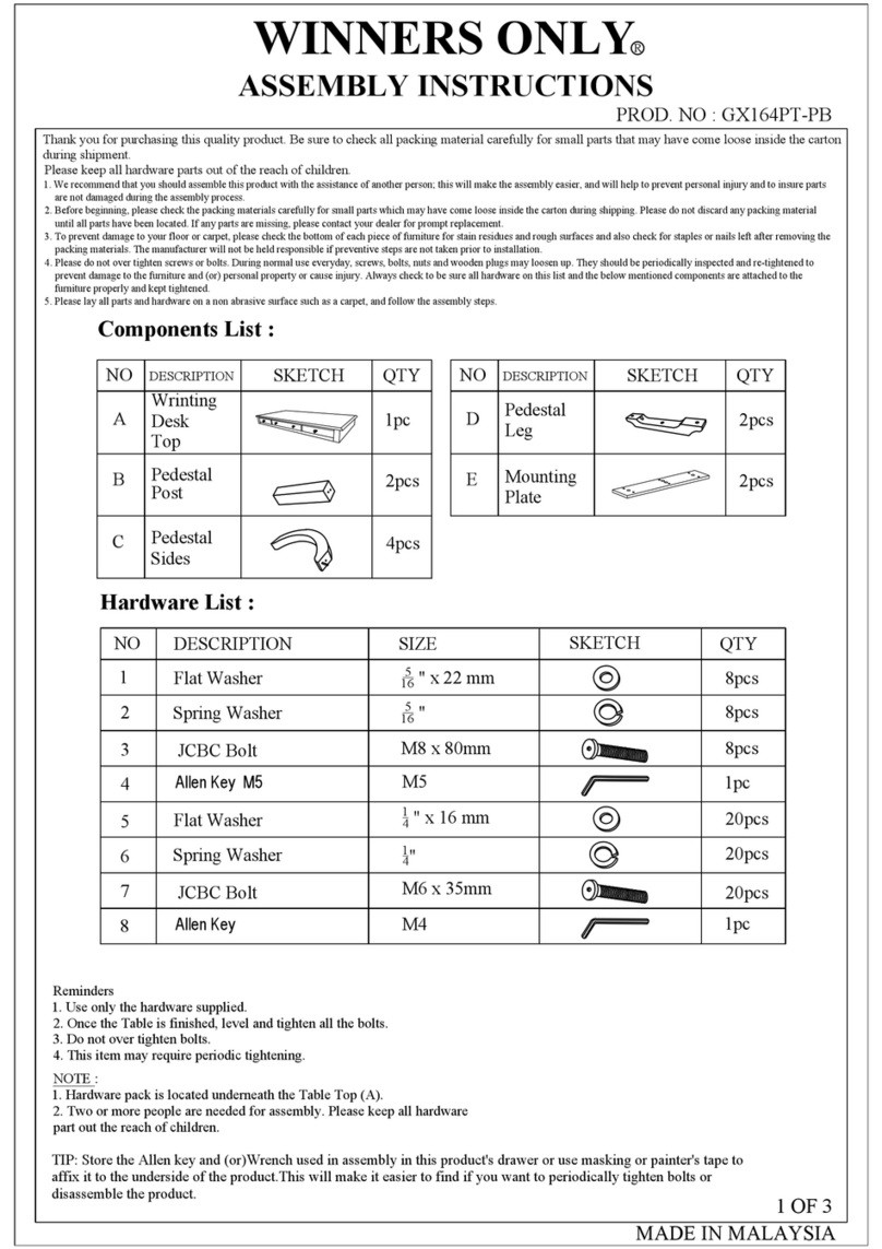 Winners Only GX164PT-PB User manual Winners Only GX164PT-PB User manual