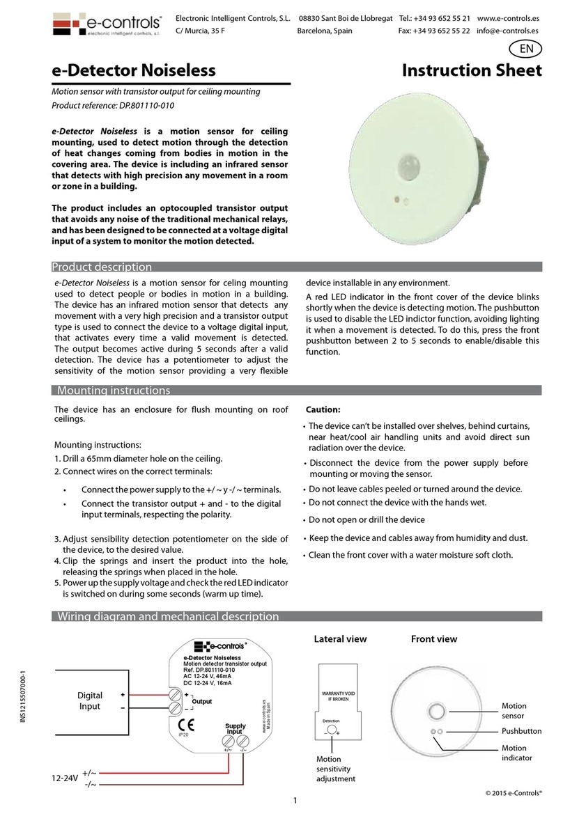 eControls E-Detector Noiseless instruction sheet
