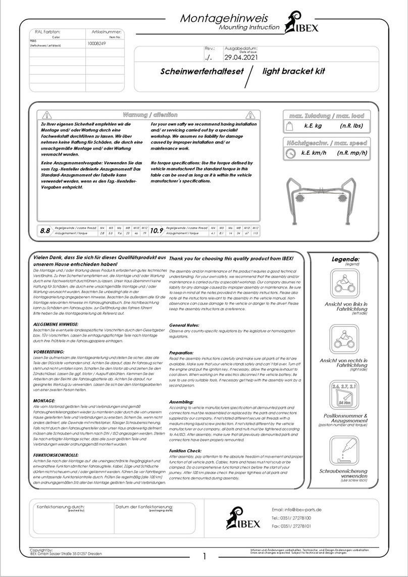 IBEX 10008249 Mounting instruction