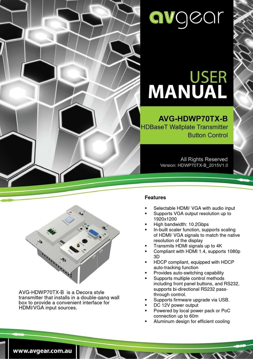 AVGear AVG-HDWP70TX-B User manual