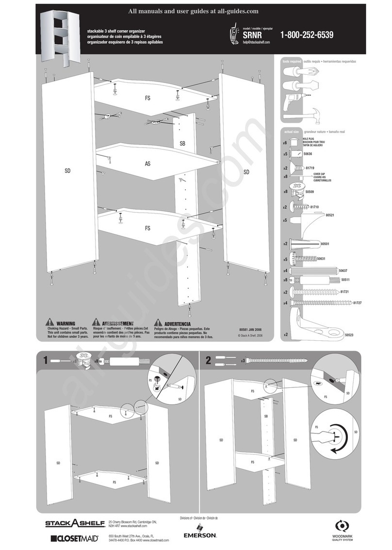 Closet Maid Stack A Shelf SRNR Assembly instructions