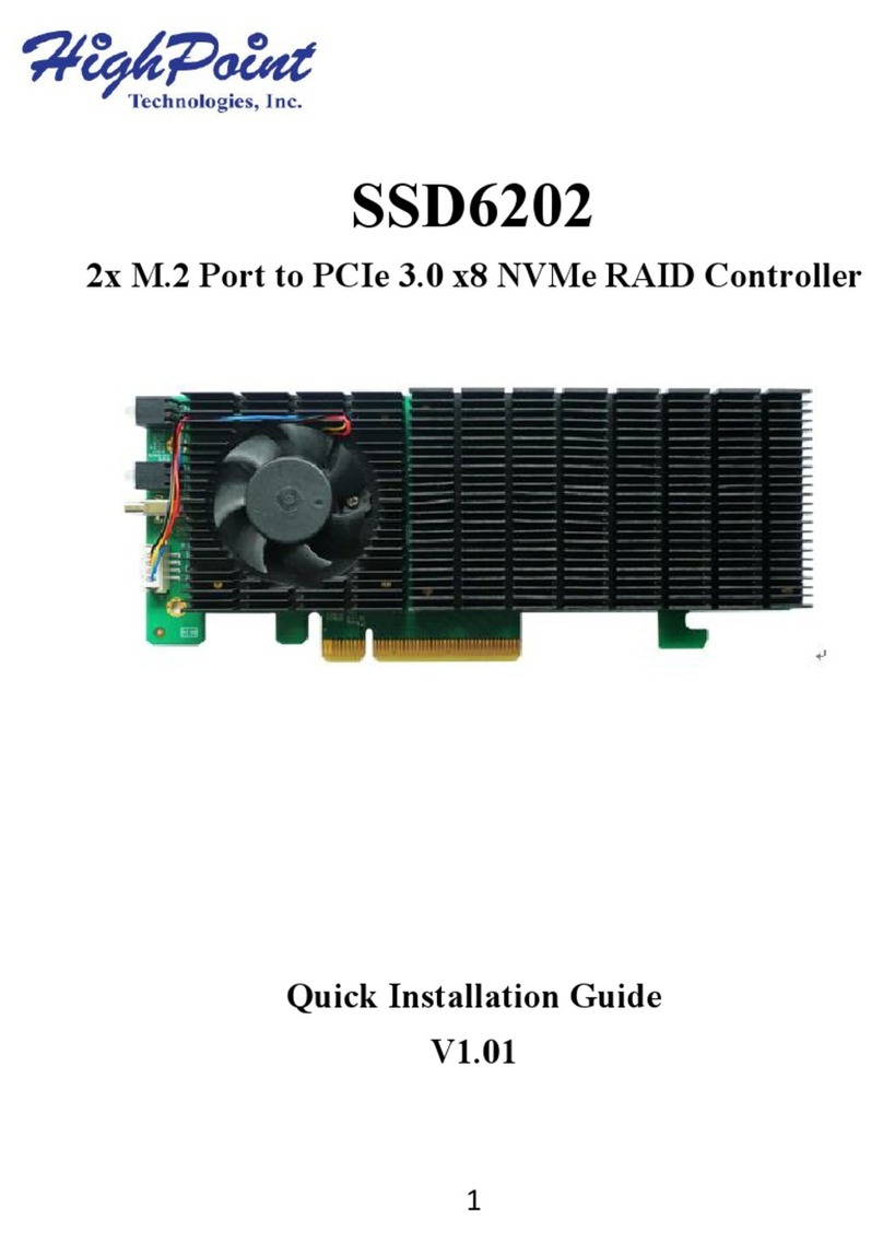 HighPoint SSD6202 User manual HighPoint SSD6202 User manual