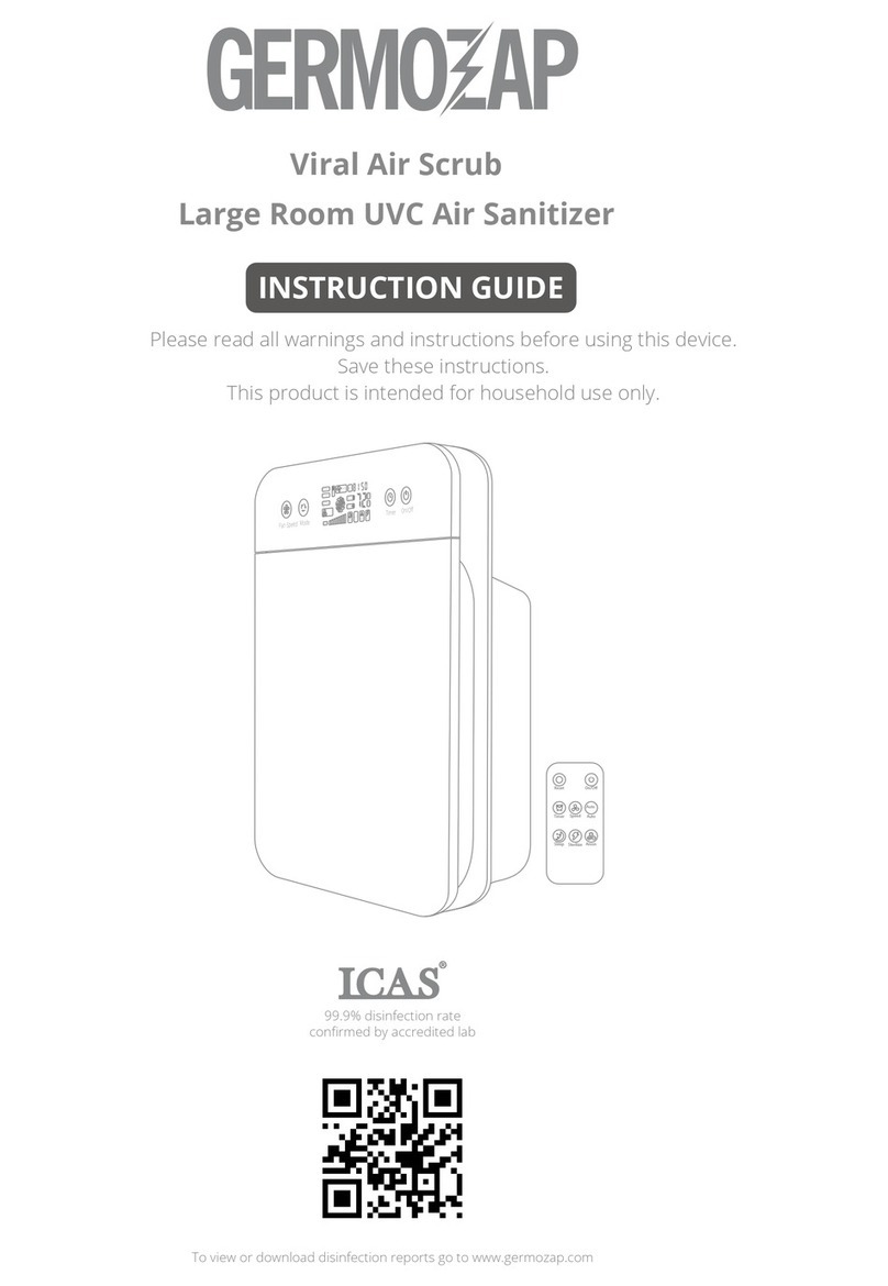 Germozap Viral Air Scrub Instruction guide