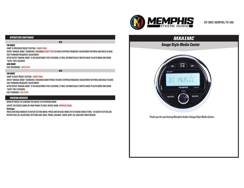 Memphis Gauge Style MXA1MC manual