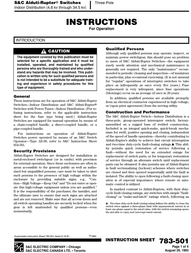 S&C Alduti-Rupter Instructions for operation