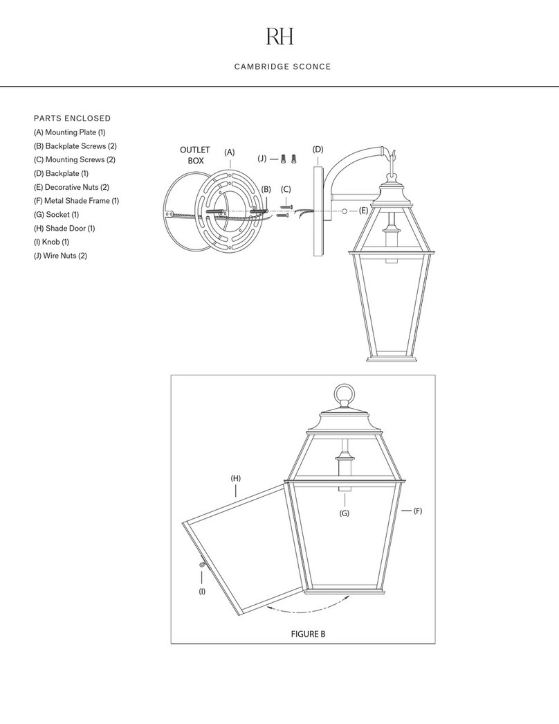 RH CAMBRIDGE SCONCE User manual