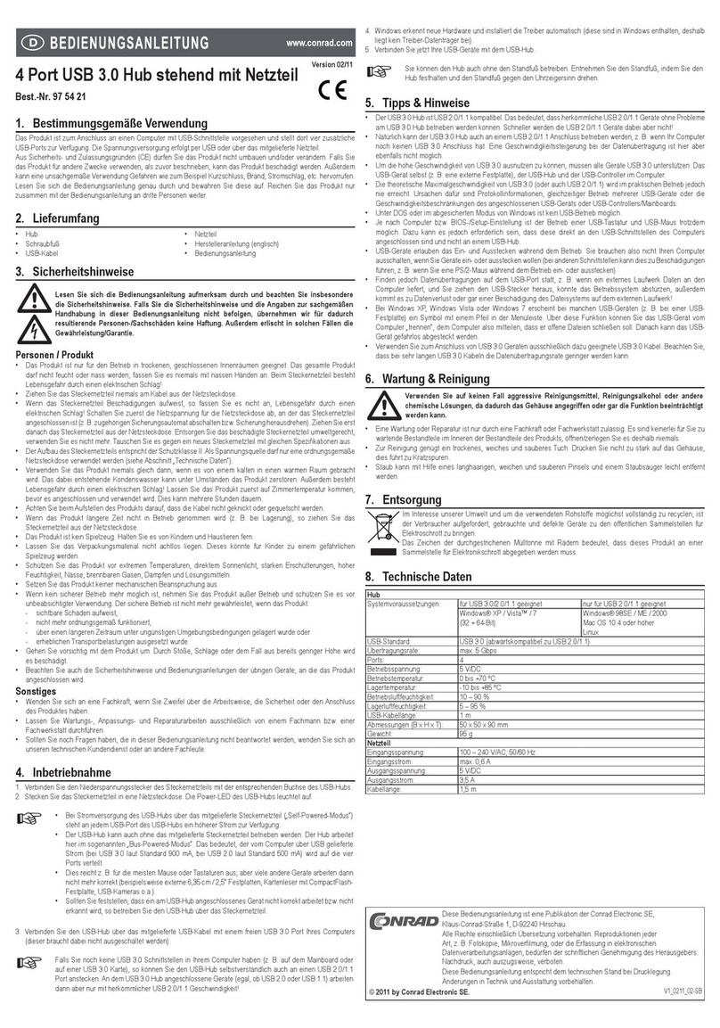 Conrad 97 54 21 User manual Conrad 97 54 21 User manual