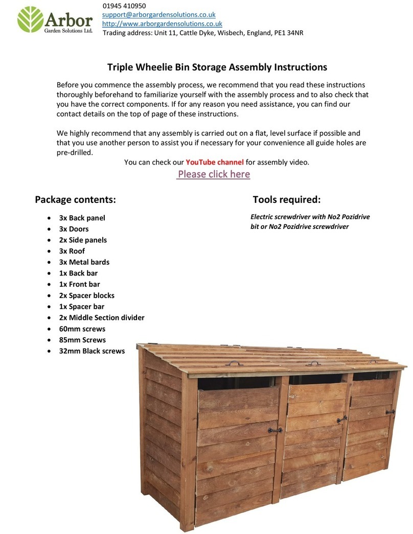 Arbor Technology Triple Wheelie Bin Storage Assembly instructions Arbor Technology Triple Wheelie Bin Storage Assembly instructions