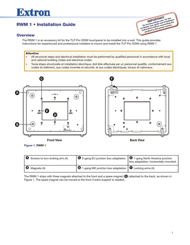 Extron electronics RWM 1 User manual