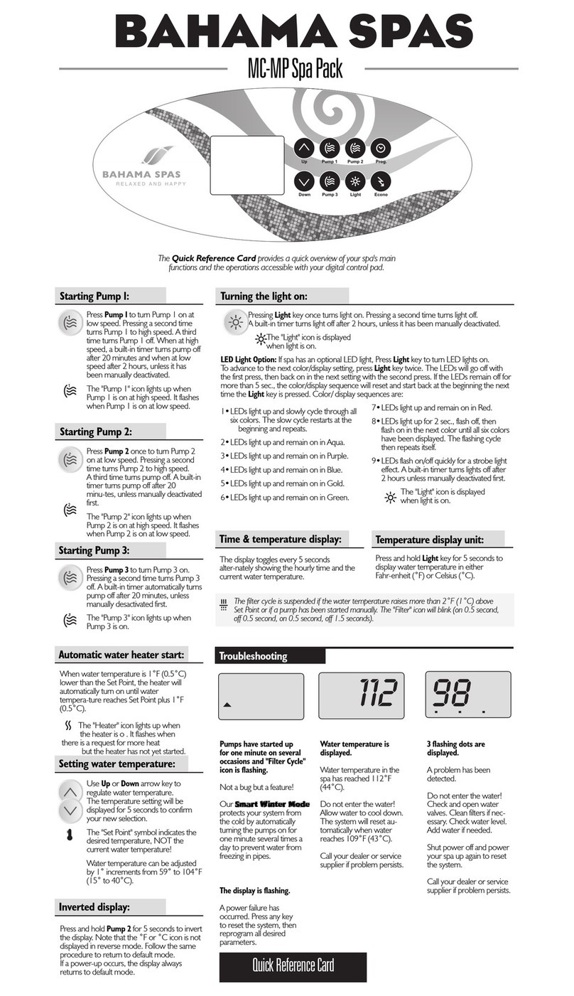 Gecko BAHAMA SPAS Reference guide