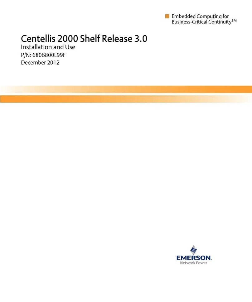 Emerson Centellis 2000 Shelf Release 3.0 User manual