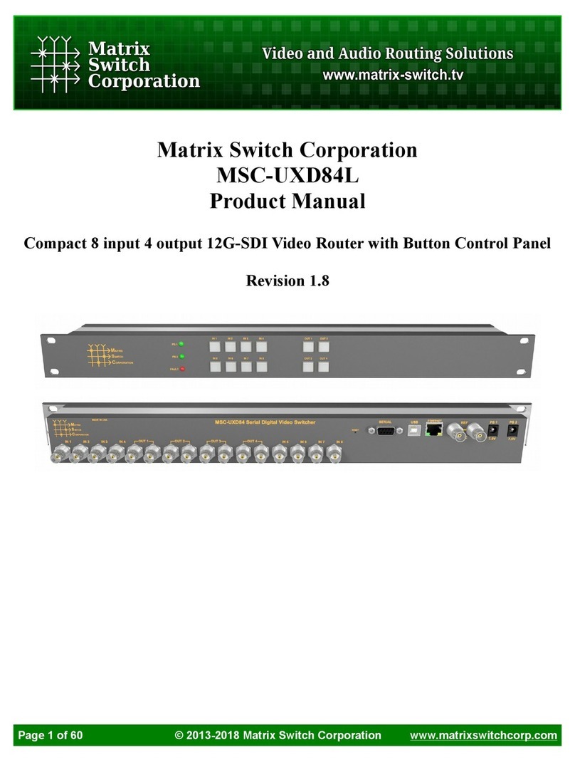 Matrix Switch Corporation MSC-UXD84L product manual