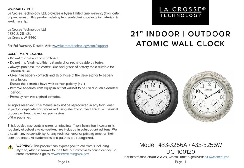 La Crosse Technology 433-3256W quick start guide