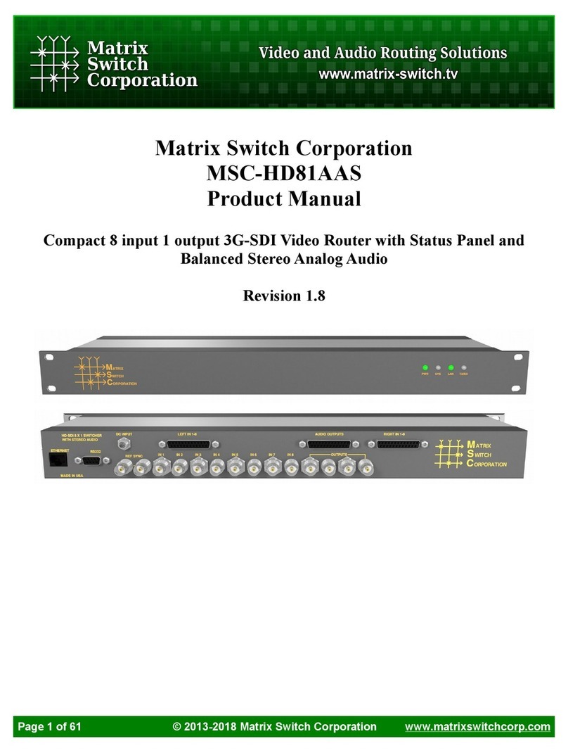 Matrix Switch Corporation MSC-HD81AAS product manual