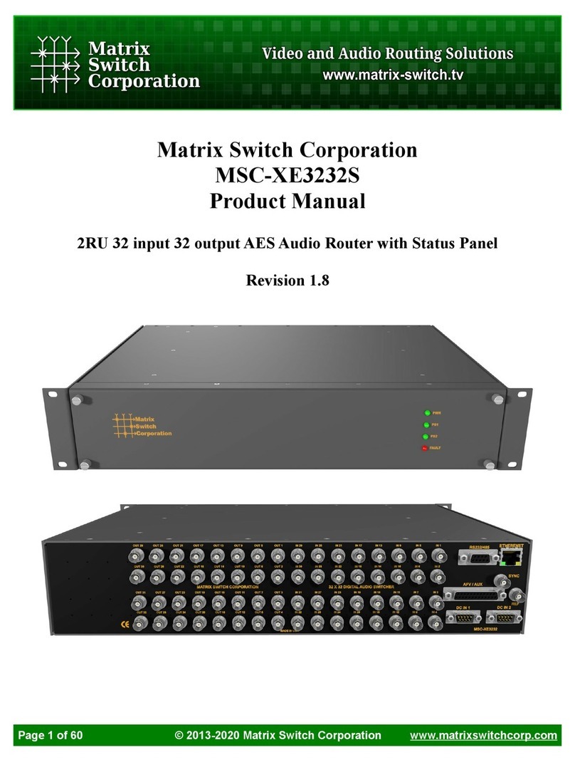 Matrix Switch Corporation MSC-XE3232S product manual Matrix Switch Corporation MSC-XE3232S product manual