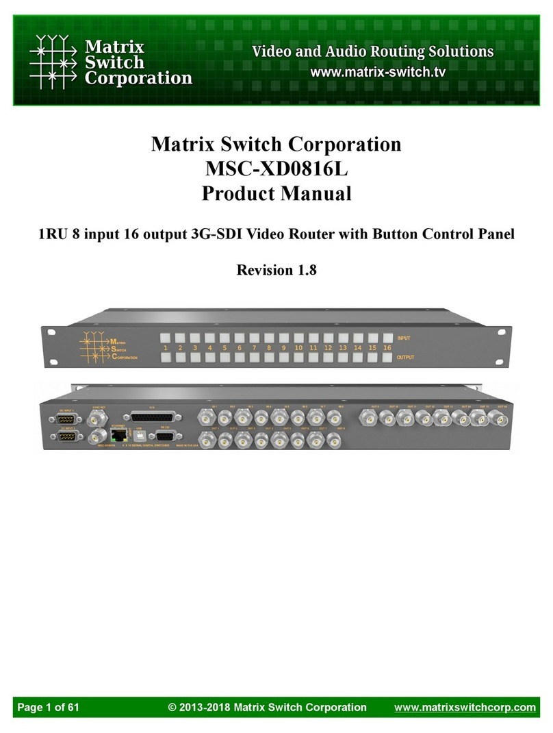 Matrix Switch Corporation MSC-XD0816L product manual