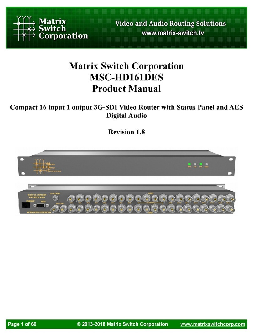 Matrix Switch Corporation MSC-HD161DES product manual
