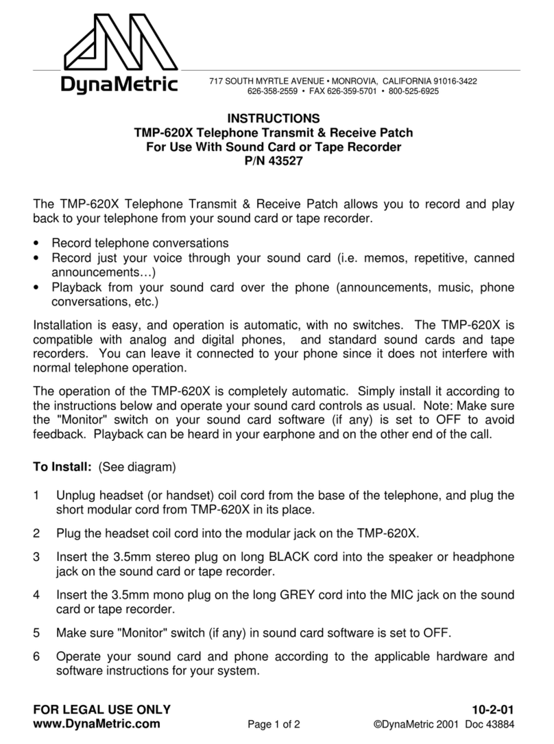 DynaMetric TMP-620X instructions