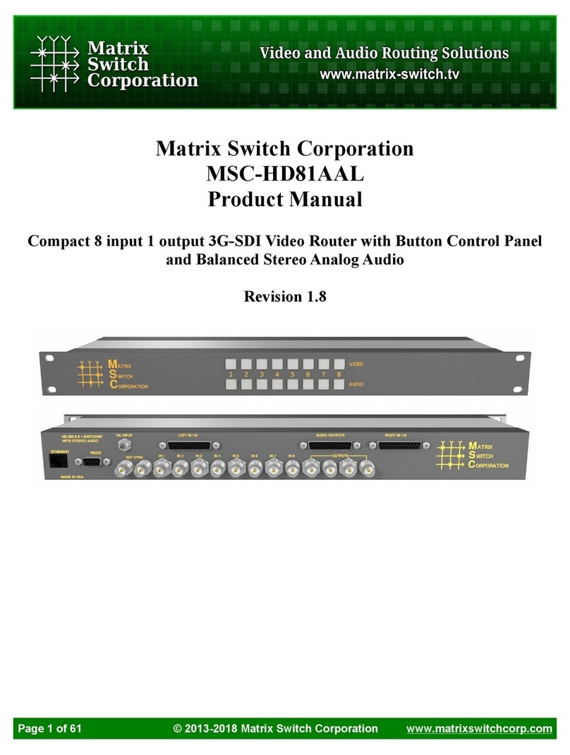 Matrix Switch Corporation MSC-HD81AAL product manual