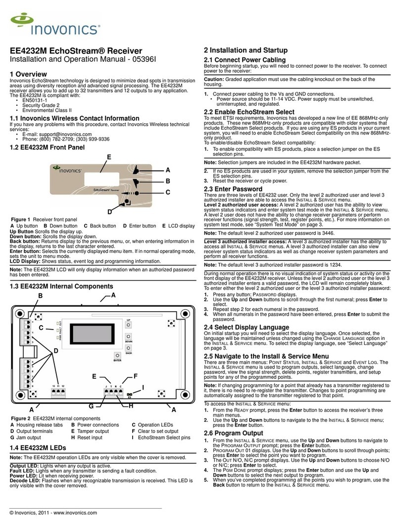 Inovonics EchoStream EE4232M User manual