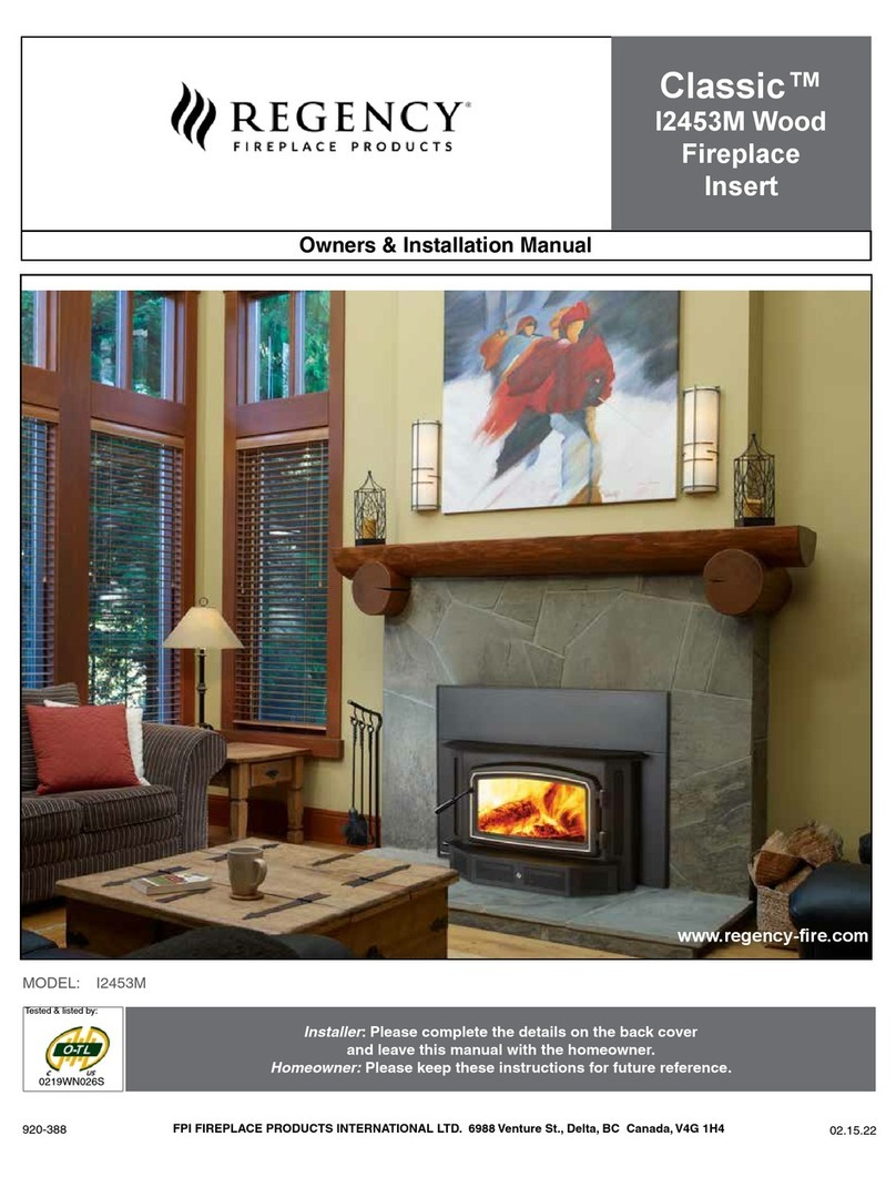 Regency Fireplace Products Classic I2453M Quick start guide Regency Fireplace Products Classic I2453M Quick start guide