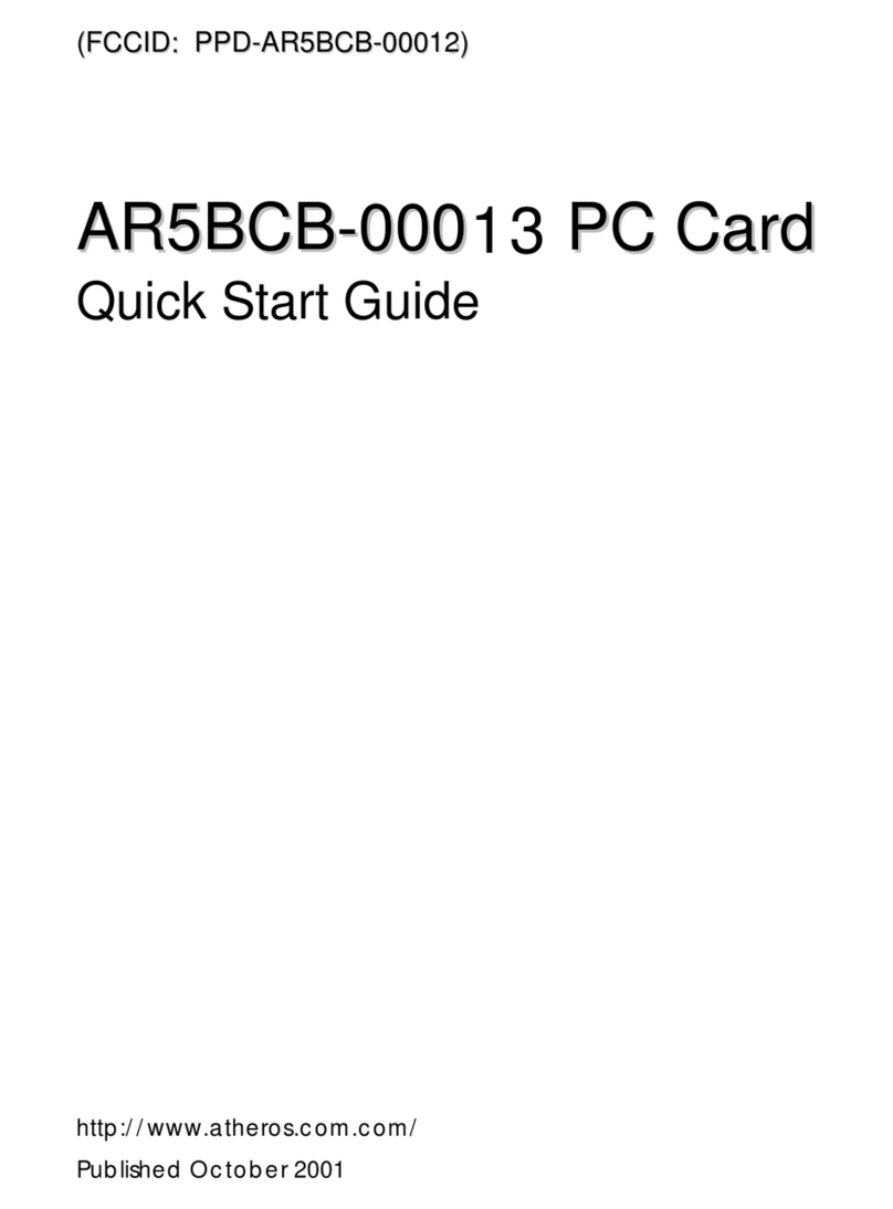 Atheros AR5BCB-00013 User manual