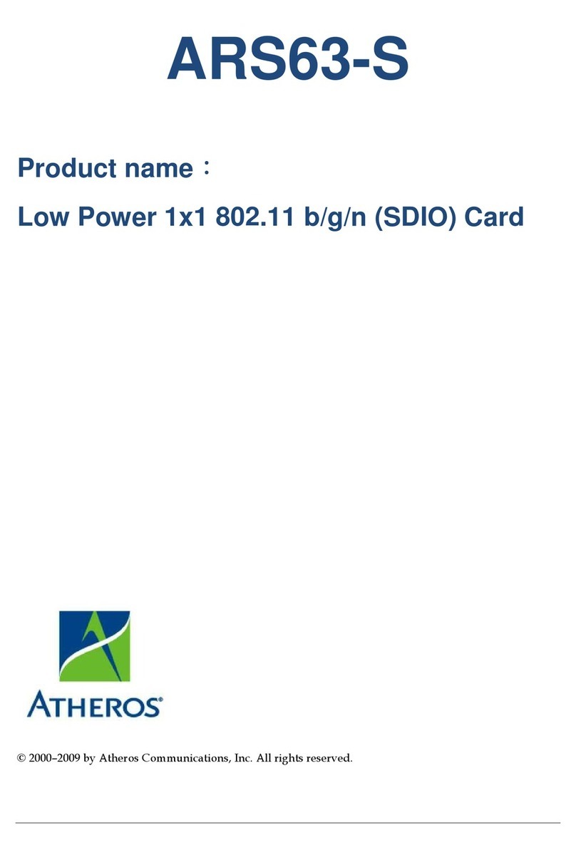 Atheros ARS63-S User manual