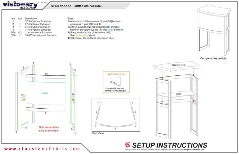 VISIONARY DESIGNS MOD-1224 Setup instructions