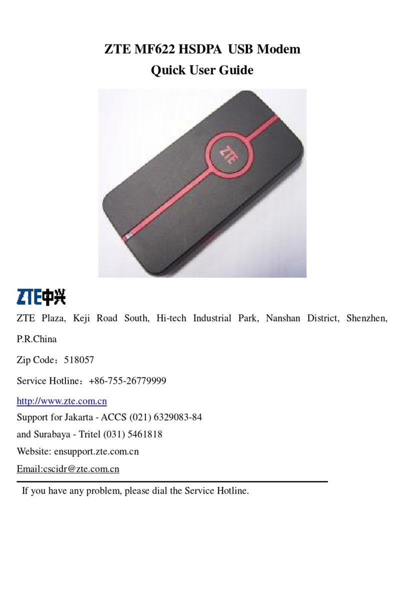 Zte MF622 Quick user guide
