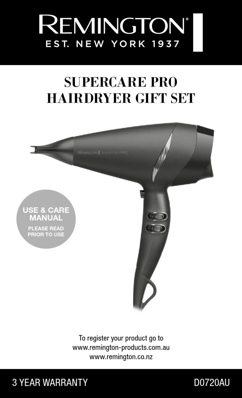 Remington SUPERCARE PRO D0720AU Use & care manual