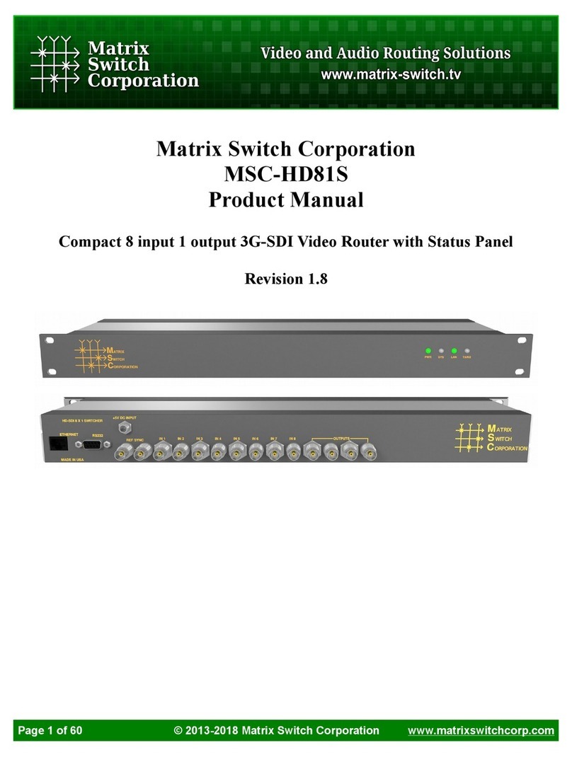 Matrix Switch Corporation MSC-HD81S product manual