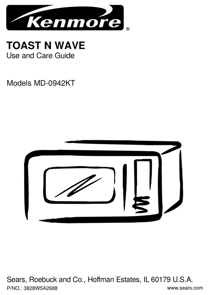 Sears Kenmore TOAST N WAVE MD-0942KT Use and care guide