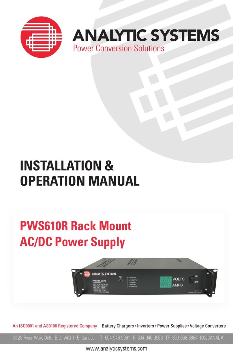Analytic Systems PWS610R Installation & operation manual