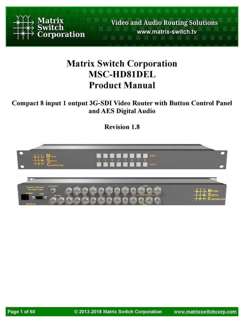 Matrix Switch Corporation MSC-HD81DEL User manual