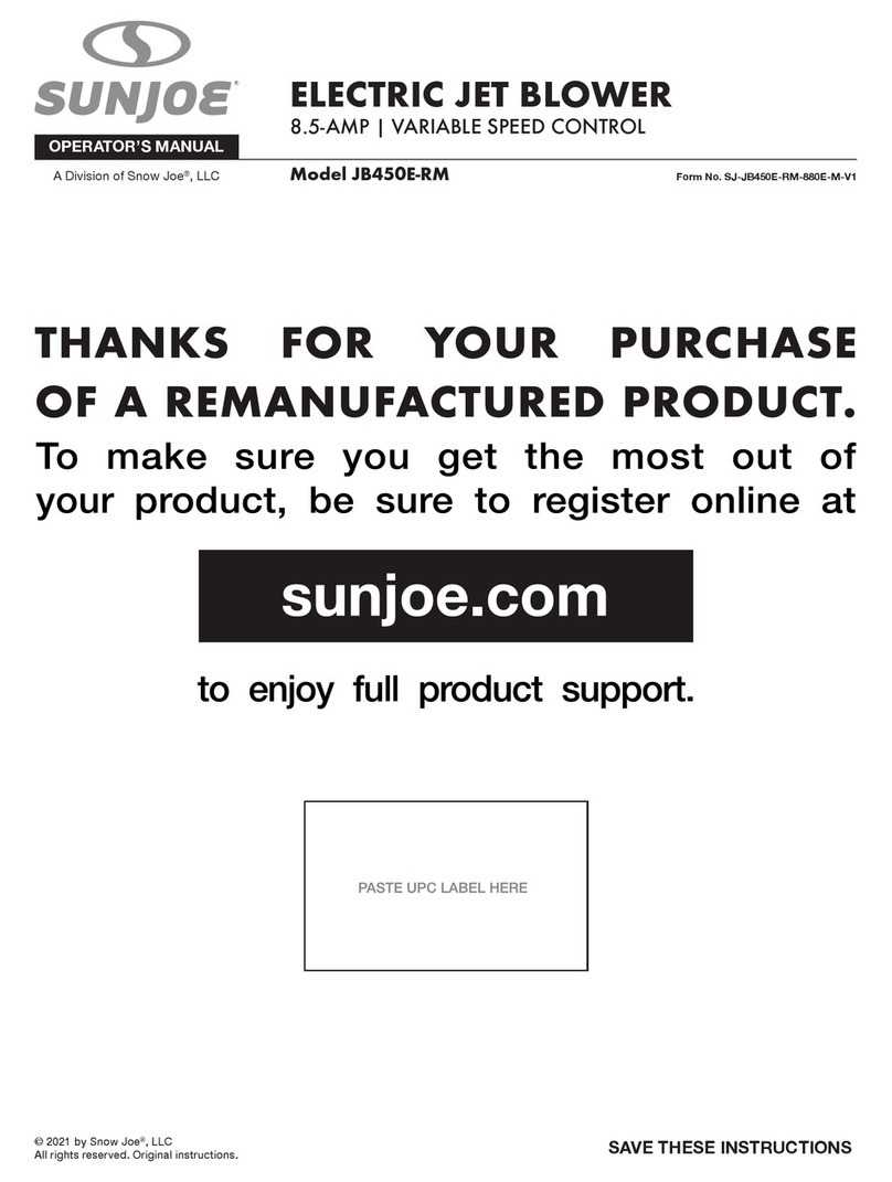 SNOWJOE Sunjoe JB450E-RM User manual