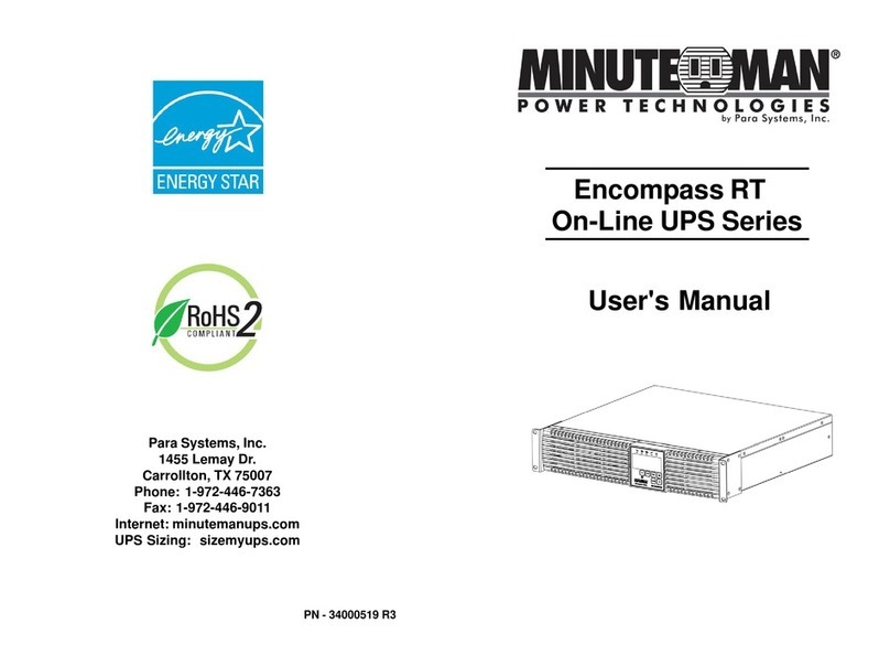 Para systems Minuteman Encompass EC1000RT2U User manual Para systems Minuteman Encompass EC1000RT2U User manual