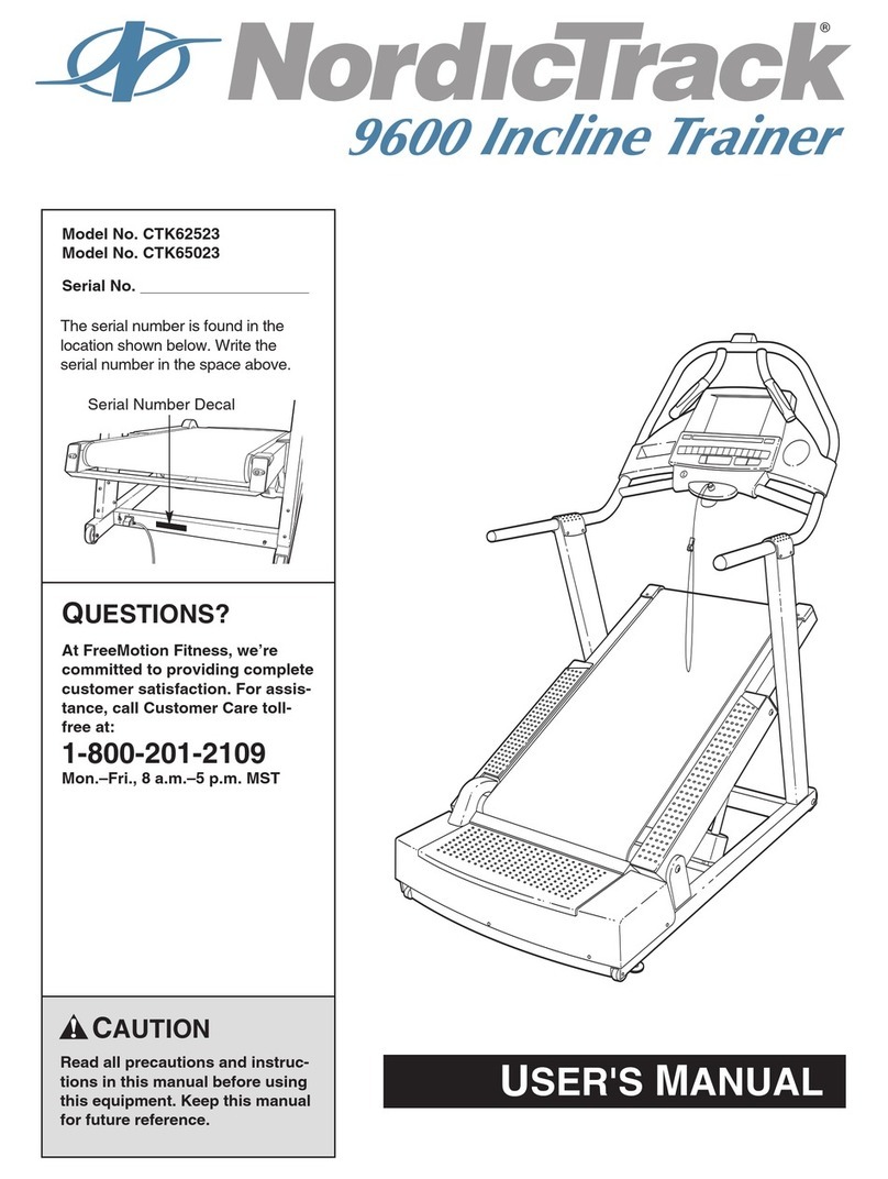 NordicTrack 9600 INCLINE TRAINER User manual