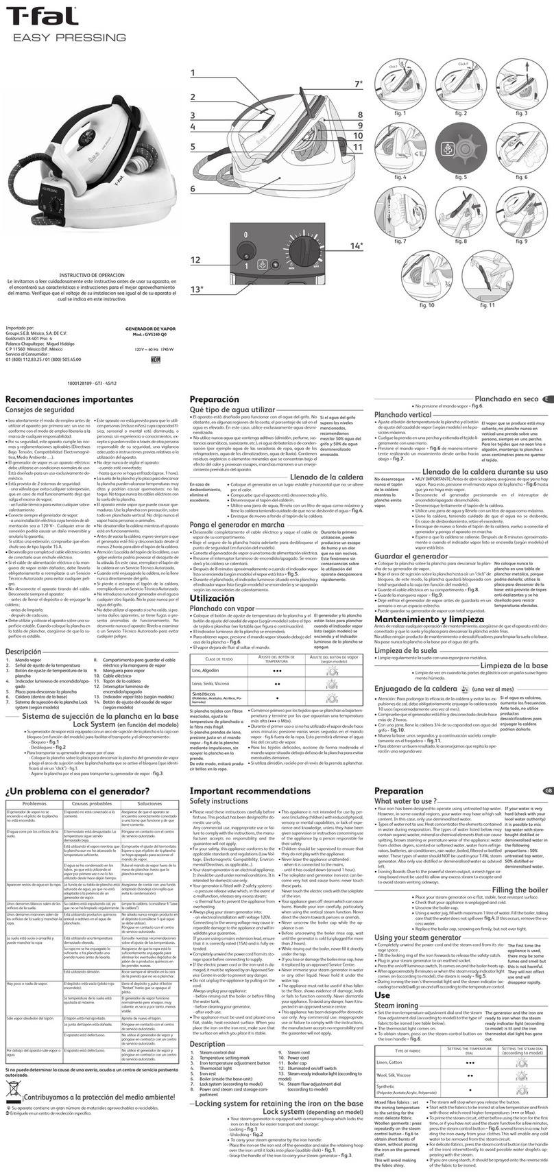 T-Fal EASY PRESSING User manual