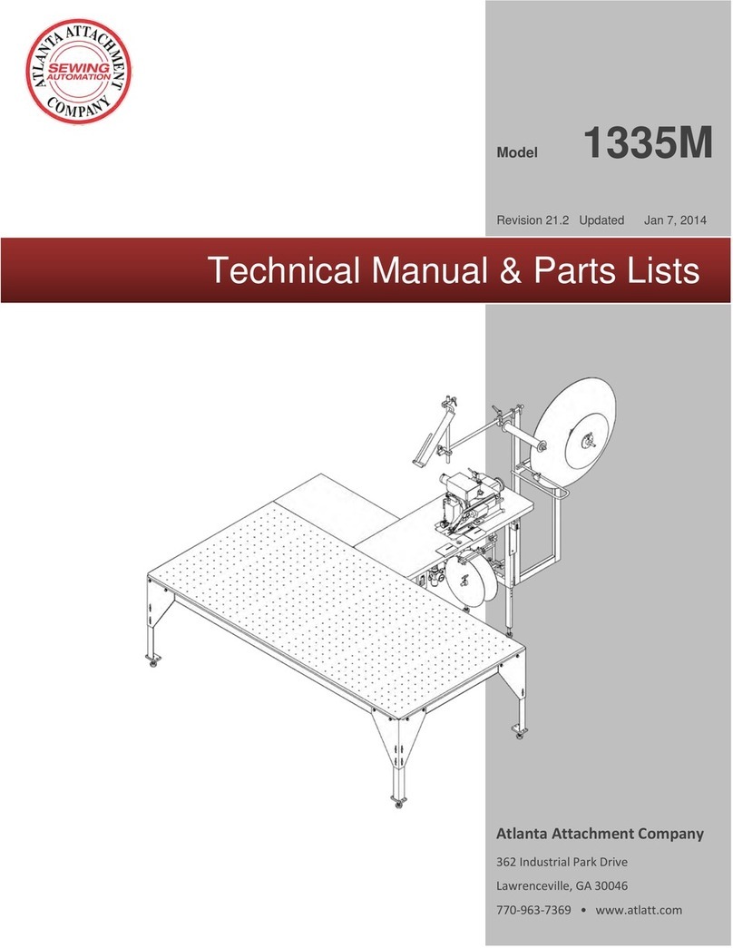 Atlanta Attachment Company 1335M Technical Manual & Parts Lists Atlanta Attachment Company 1335M Technical Manual & Parts Lists
