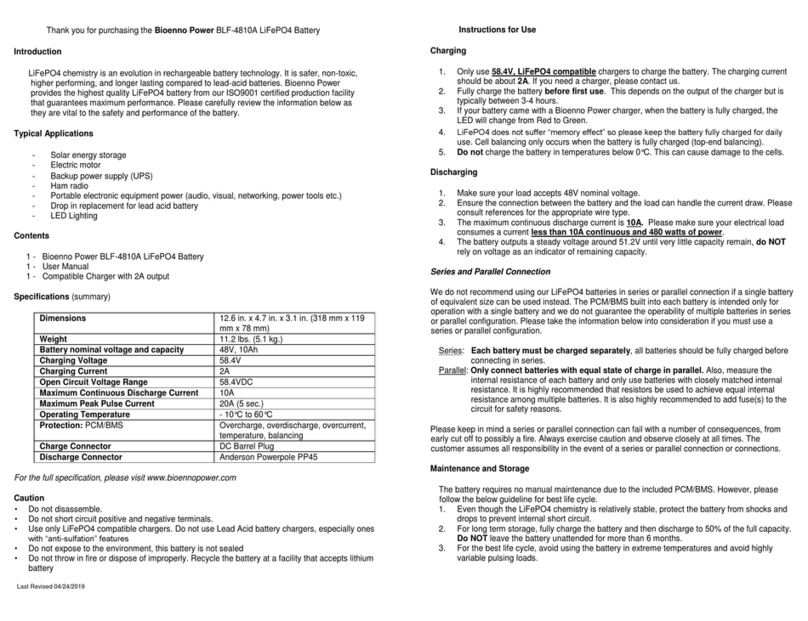 Bioenno Power BLF-4810A User manual