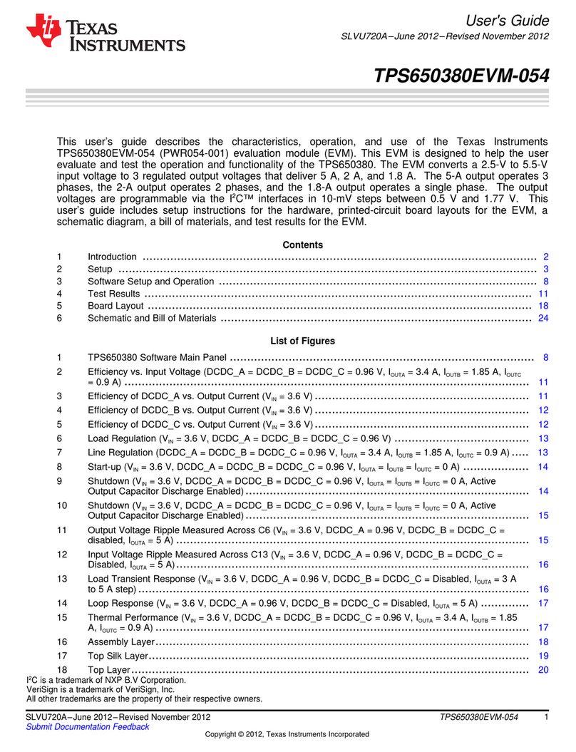 Texas Instruments TPS650380EVM-054 User manual