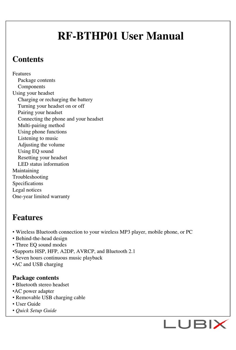 Lubix RF-BTHP01 user manual
