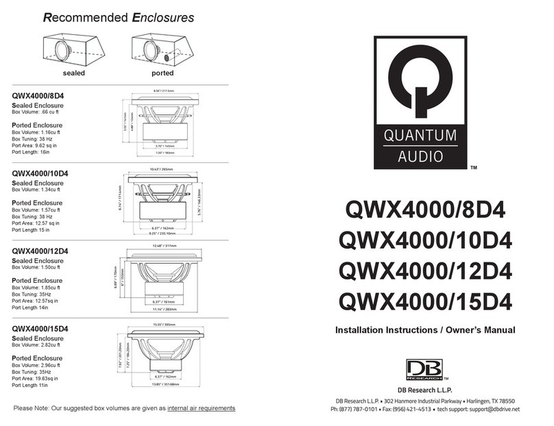 DB Research Quantum Audio QWX4000/8D4 Installation instructions & owner's manual