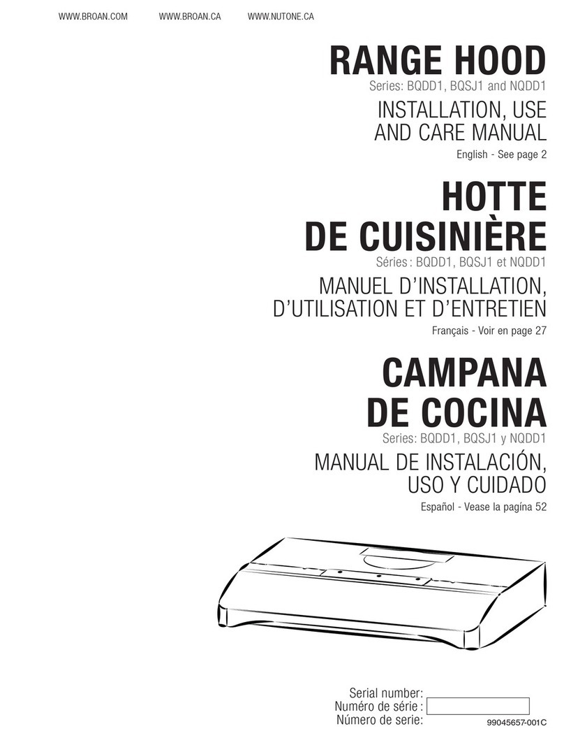 NuTone BQDD1 Series Instruction and safety manual