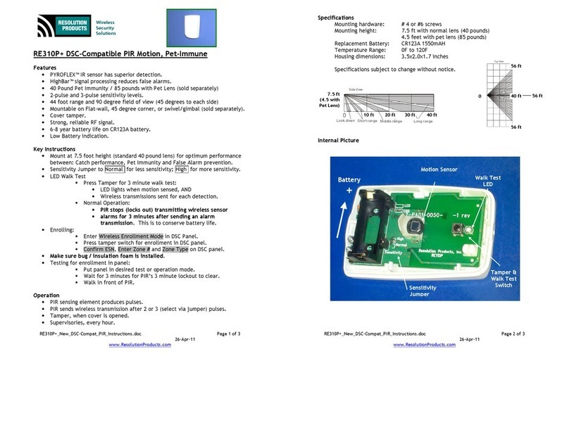 Resolution Products RE310P+ manual