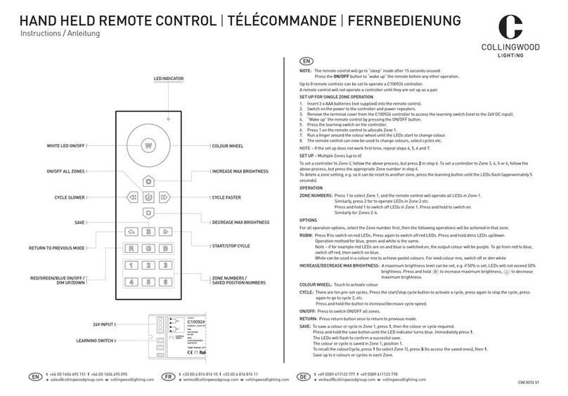 Collingwood Lighting COLRC2819 instructions