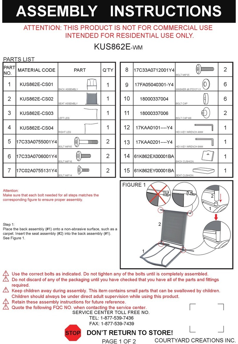 Courtyard Creations KUS862E-WM Assembly instructions